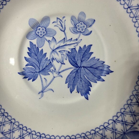 Spode Blue Room Collection Geranium saucer Blue White Floral Ceramic - Picture 6 of 7